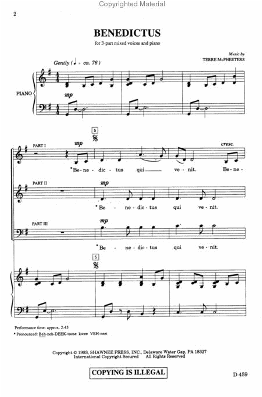Benedictus Benedictus 2-Part scores gallery preview page 2