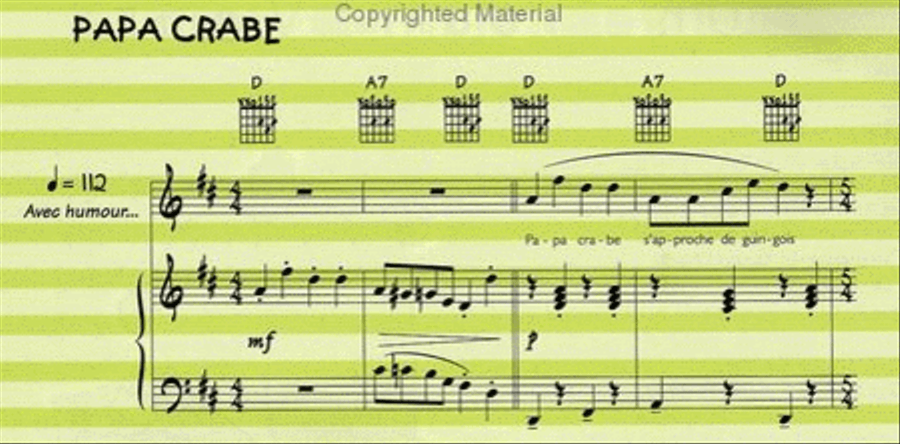 Comptines et jeux de doigts : Le Songbook de Rémi + CD Guitar Tablature scores gallery preview page 12