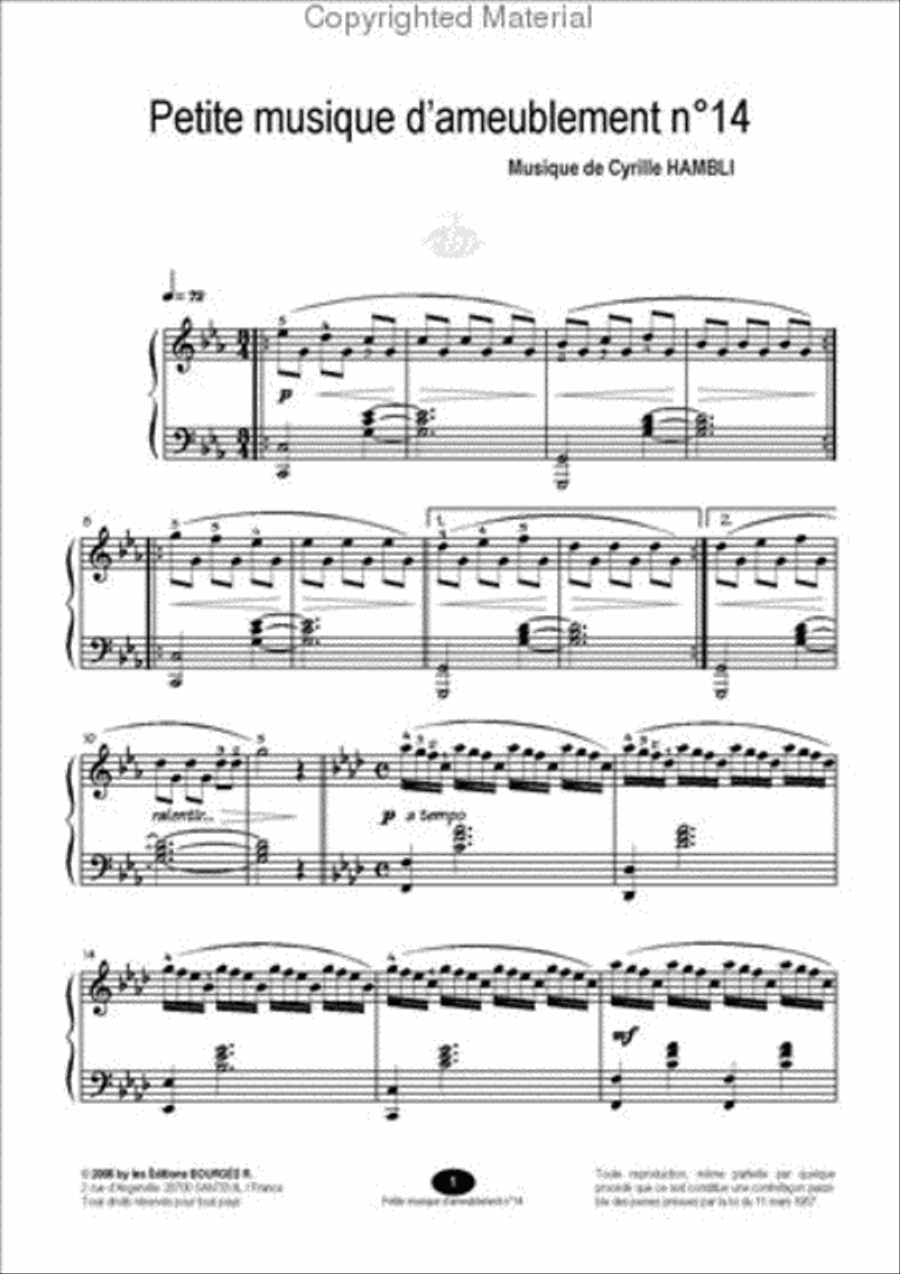 Petite Musique D'Ameublement No.14 Piano Solo scores gallery preview page 3