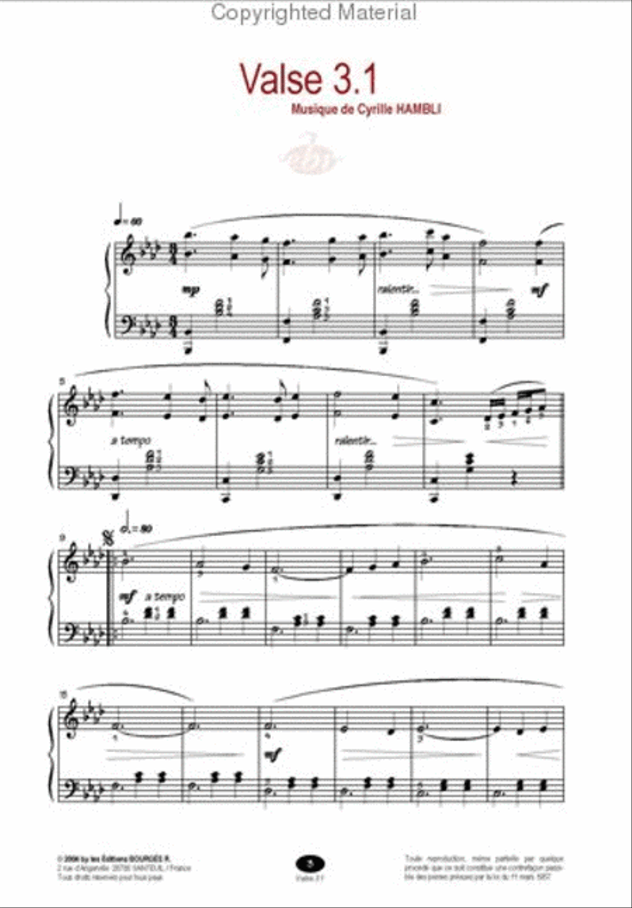 Triptyque De Valses Piano Solo scores gallery preview page 3