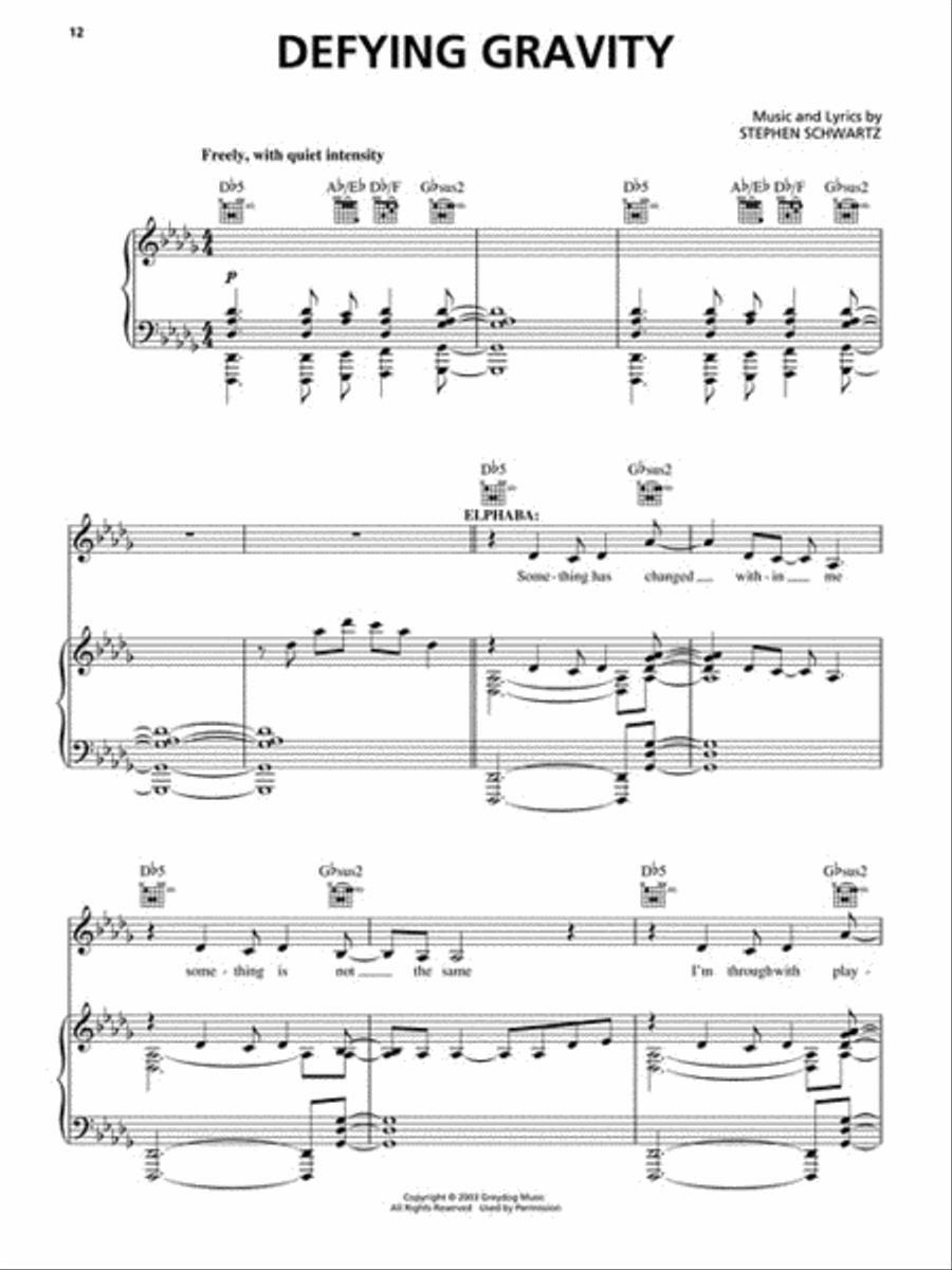 Wicked Piano, Vocal, Guitar scores gallery preview page 5