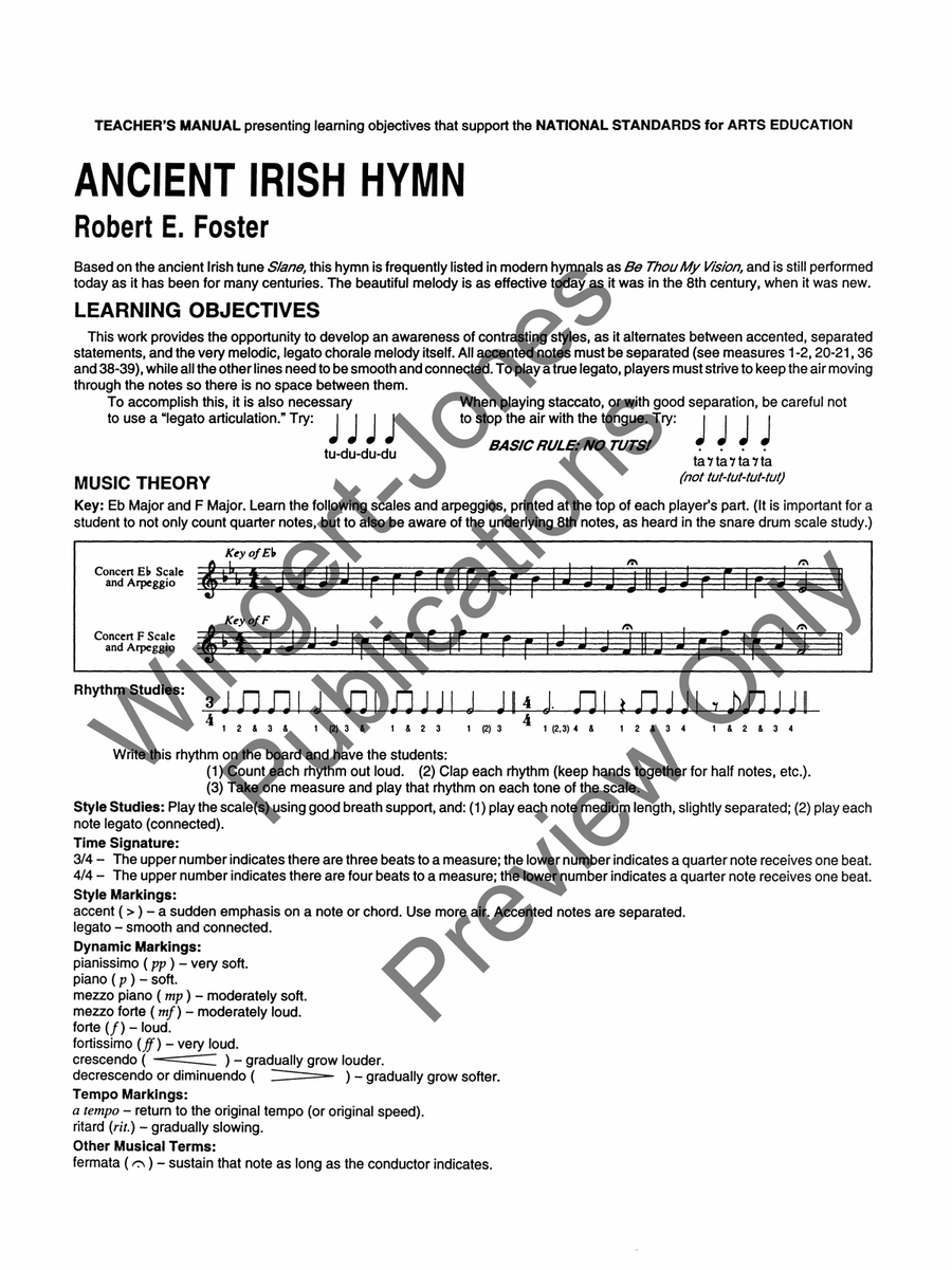 Ancient Irish Hymn (Score) Concert Band scores gallery preview page 4