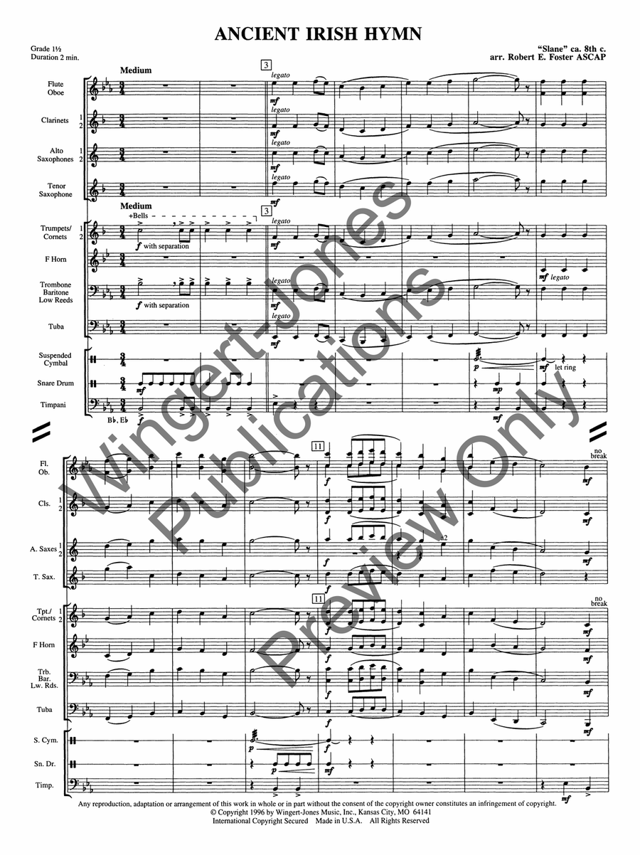 Ancient Irish Hymn (Score) Concert Band scores gallery preview page 5