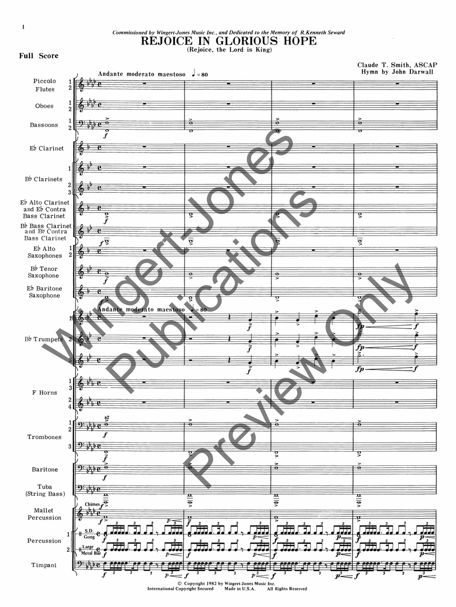 Rejoice In Glorious Hope (Score) Concert Band scores gallery preview page 3