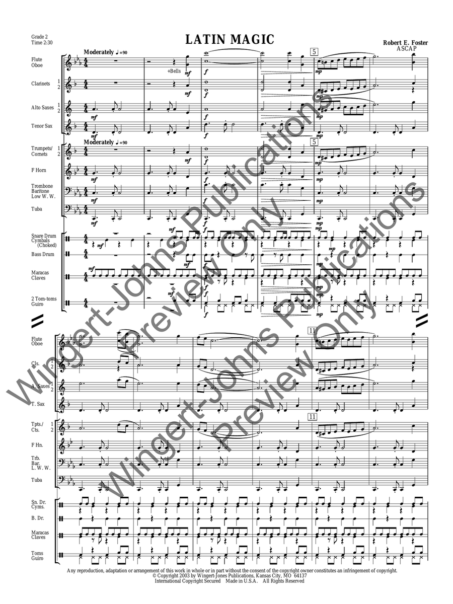 Latin Magic Latin Magic Concert Band scores gallery preview page 2