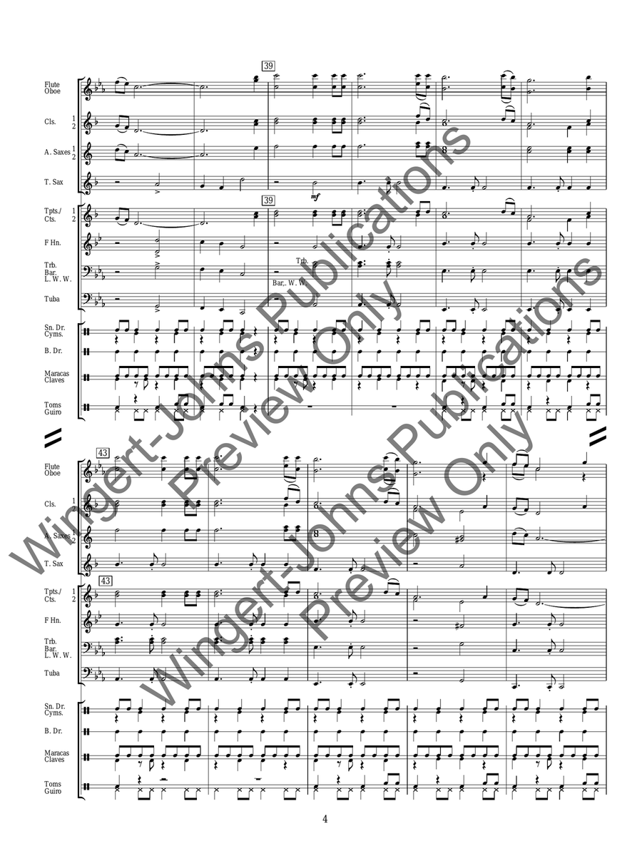Latin Magic Latin Magic Concert Band scores gallery preview page 5