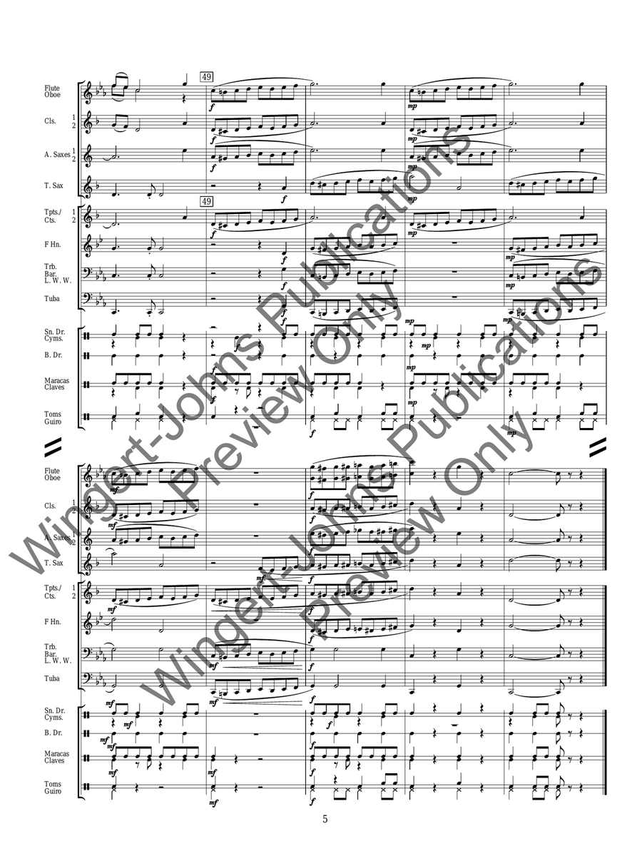 Latin Magic Latin Magic Concert Band scores gallery preview page 6
