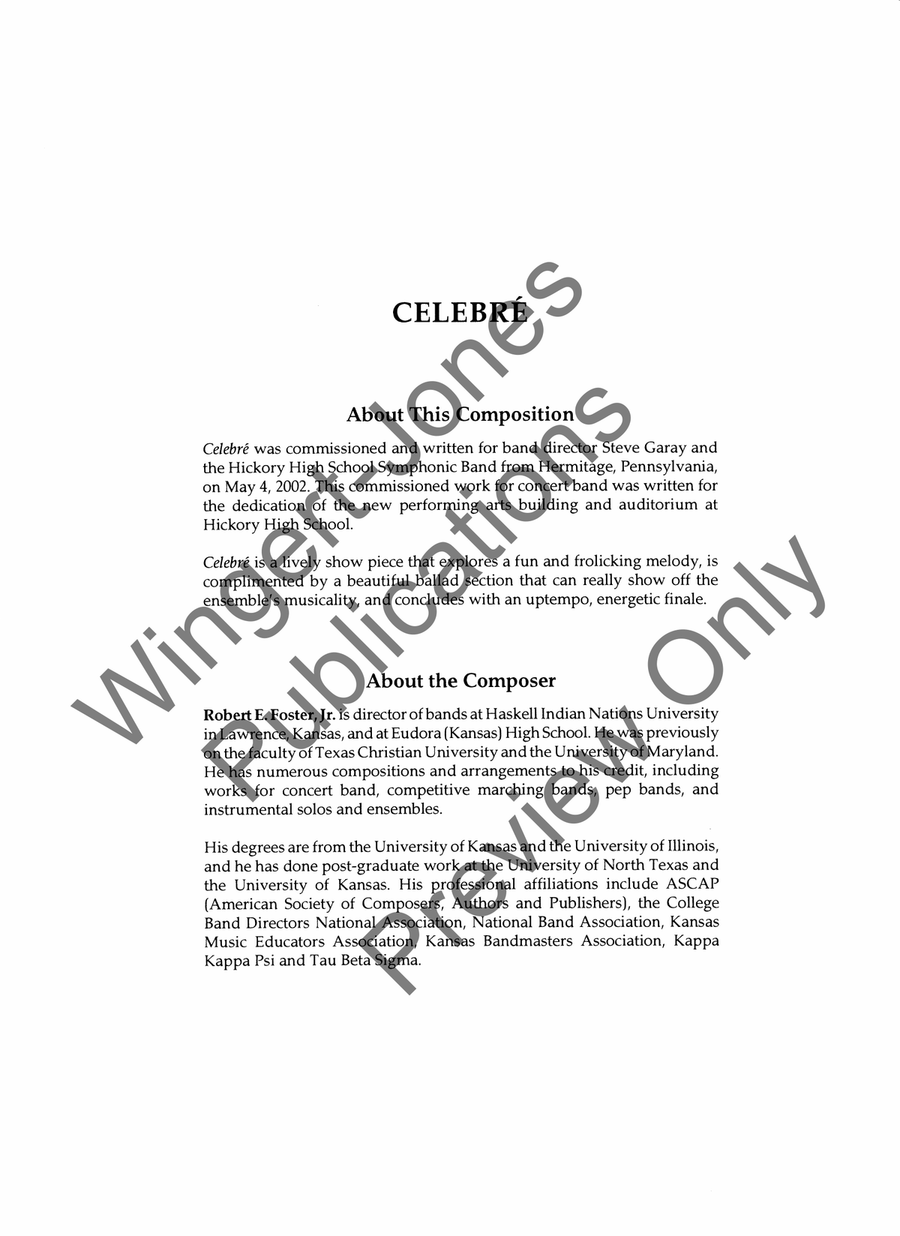 Celebre Celebre Concert Band scores gallery preview page 3