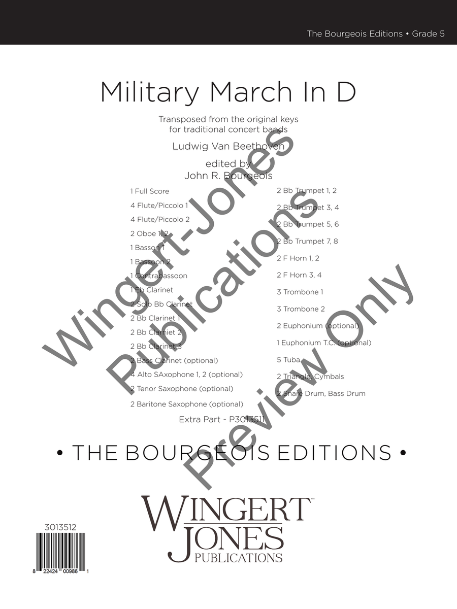Military March In D (Score) Concert Band scores gallery preview page 2