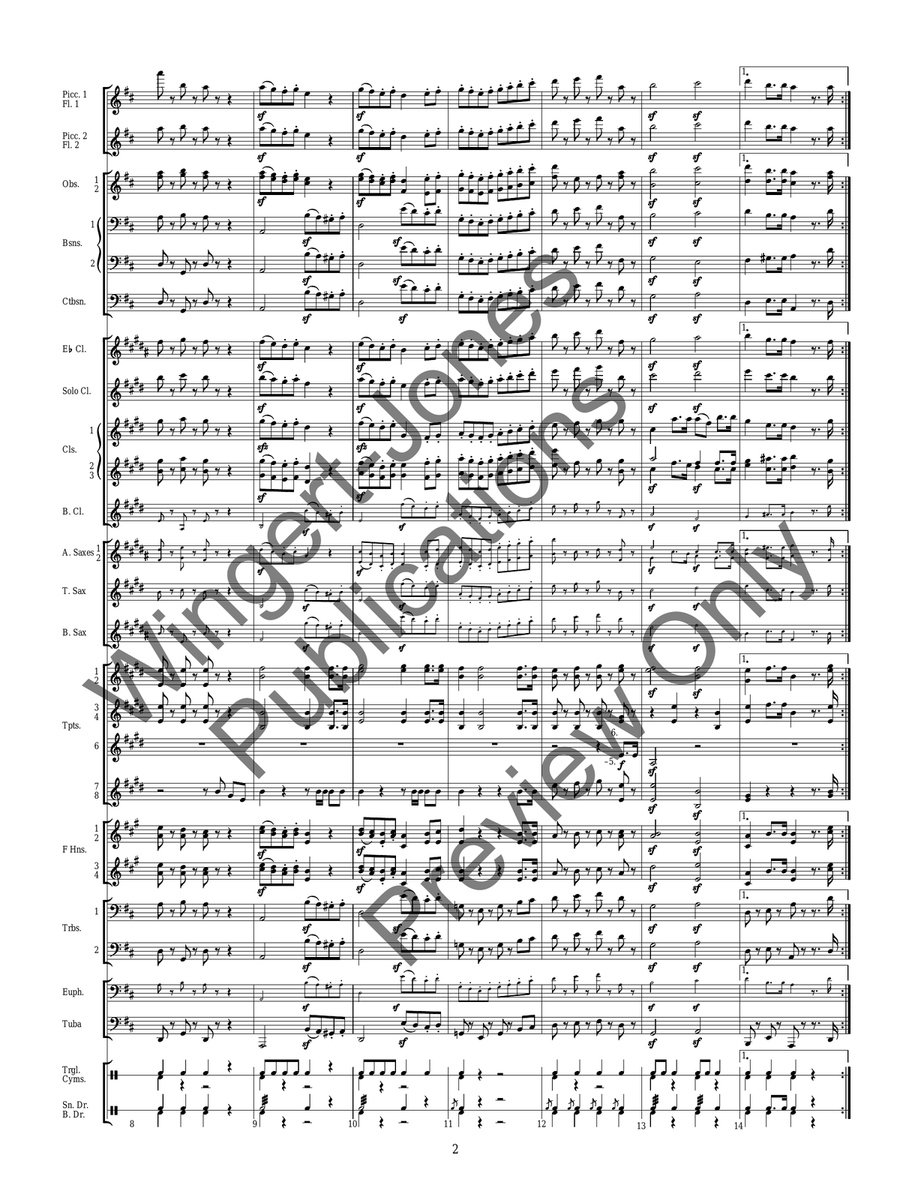 Military March In D (Score) Concert Band scores gallery preview page 5