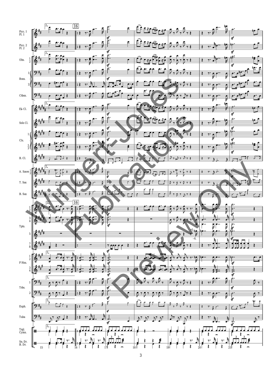 Military March In D (Score) Concert Band scores gallery preview page 6