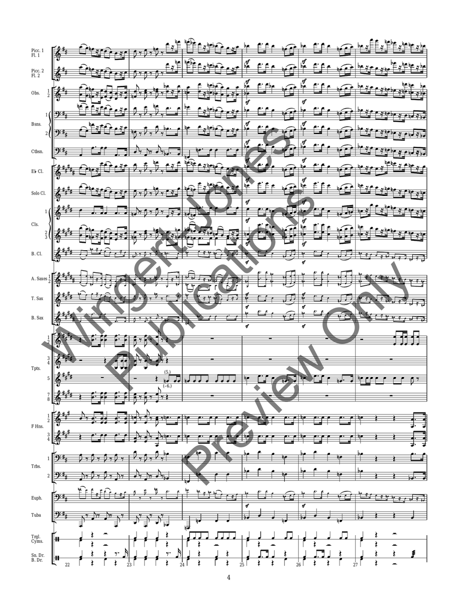 Military March In D (Score) Concert Band scores gallery preview page 7