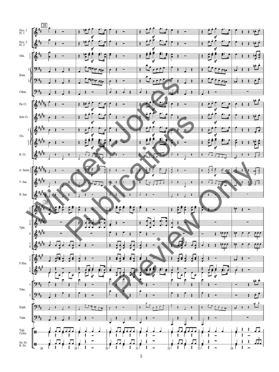 Military March In D (Score) Concert Band scores gallery preview page 8