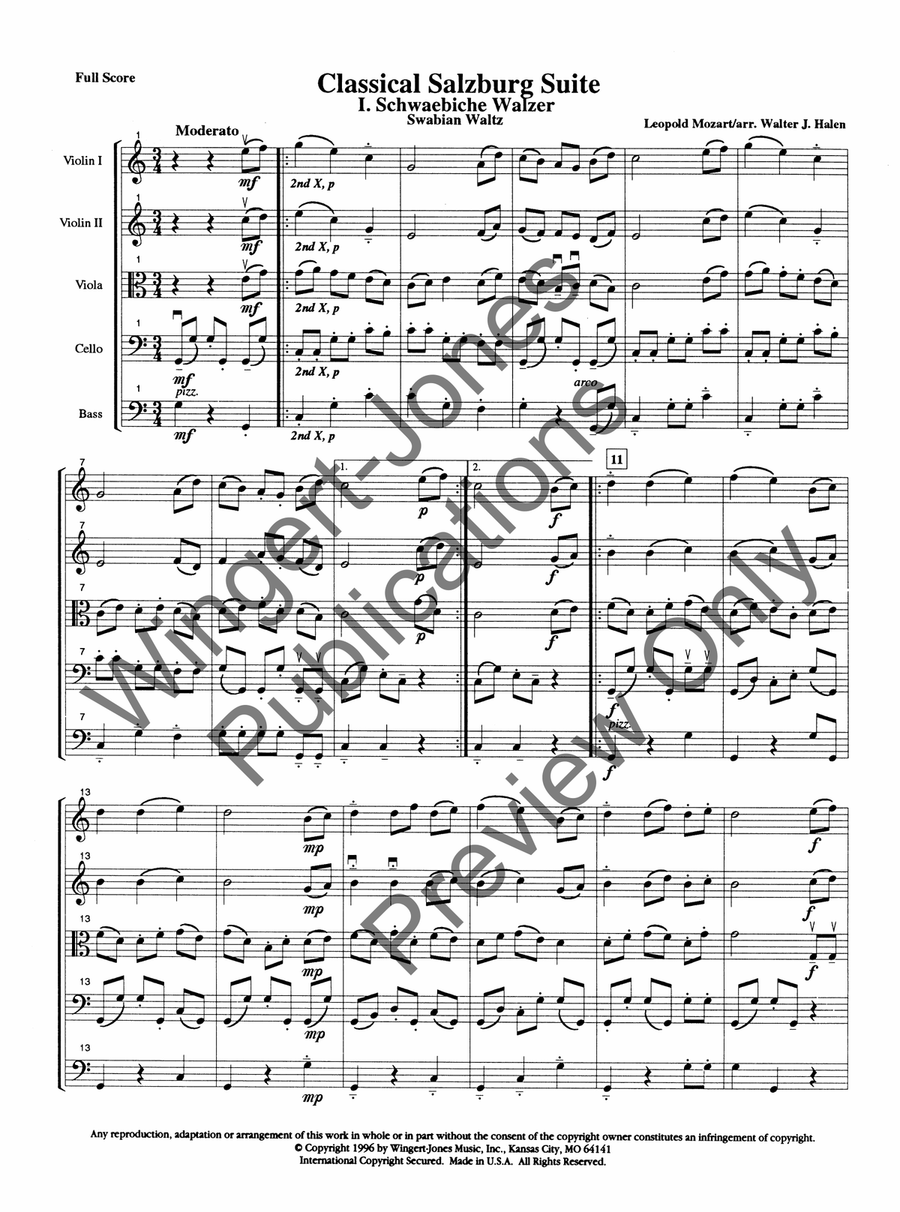 Classical Salzburg Suite (Score) String Orchestra scores gallery preview page 4