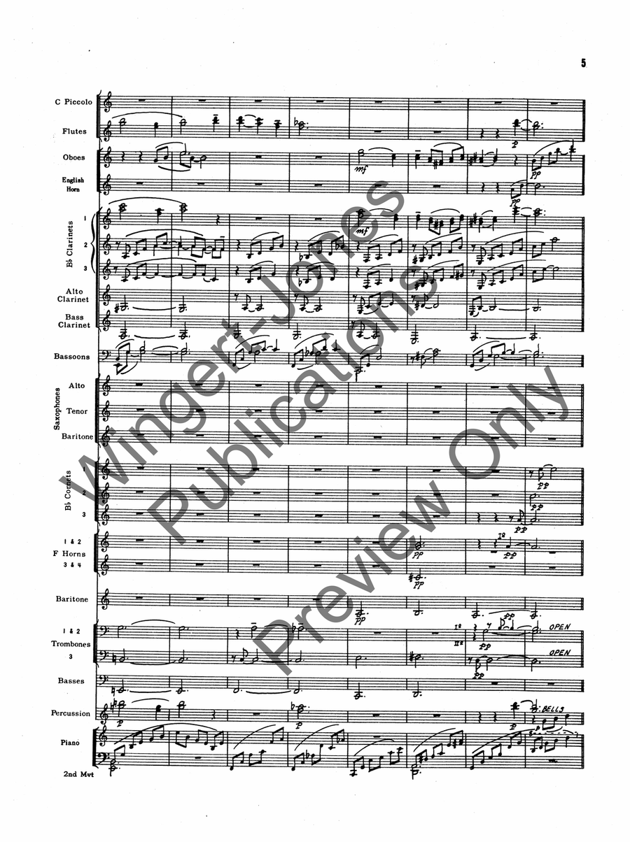 Pleasant Years (2nd Movt From Symphony No. 1 For Band) (Score) Concert Band scores gallery preview page 7
