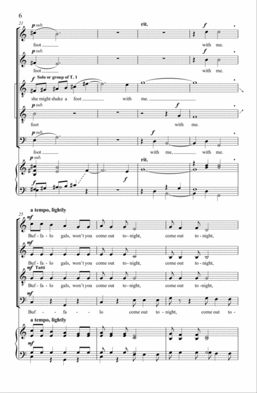 Buffalo Gals 4-Part scores gallery preview page 2