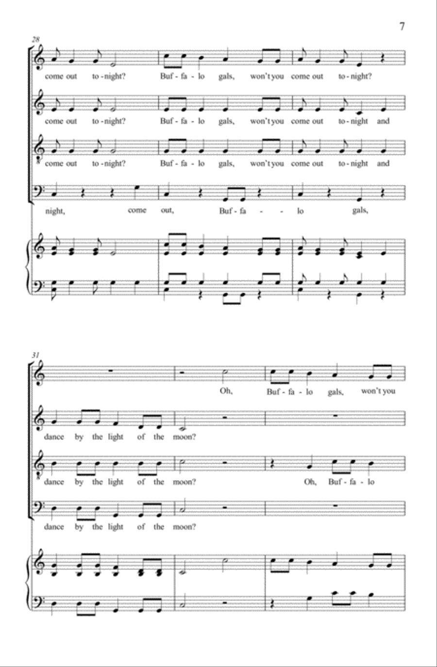 Buffalo Gals 4-Part scores gallery preview page 3