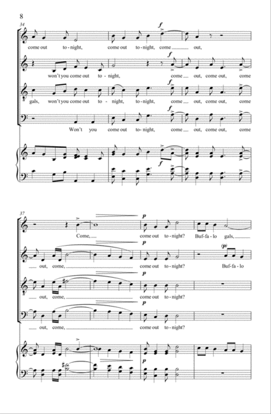 Buffalo Gals 4-Part scores gallery preview page 4