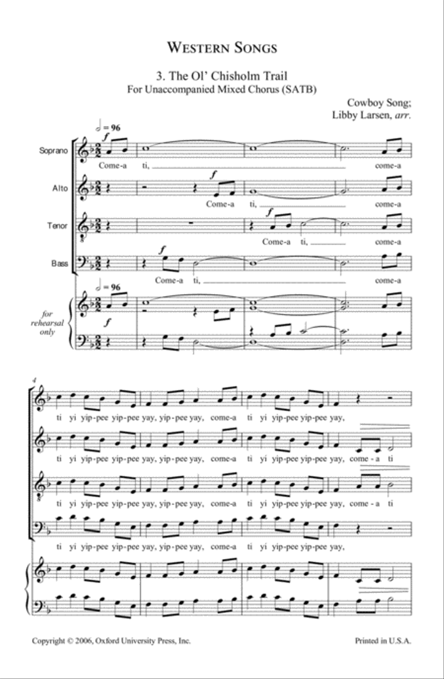 The Ol' Chisholm Trail 4-Part scores gallery preview page 2