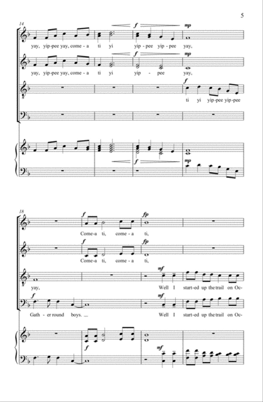 The Ol' Chisholm Trail 4-Part scores gallery preview page 4