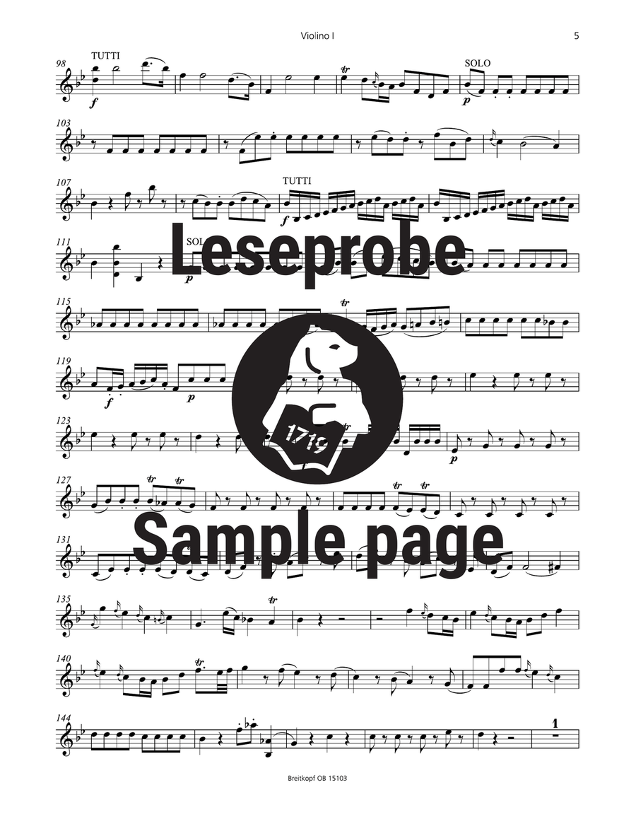 Bassoon Concerto in B flat major K. 191 (186e) Orchestra scores gallery preview page 5