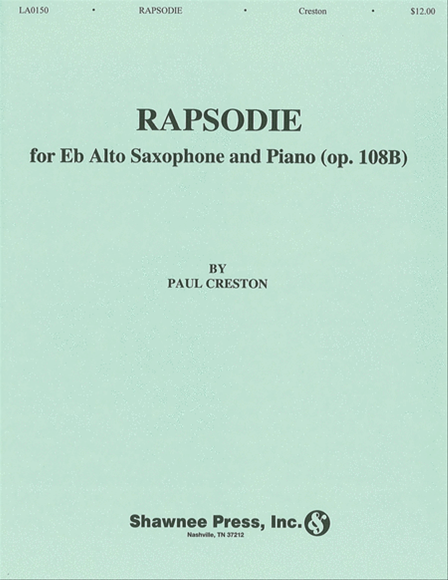 Rapsodie by Paul Creston Alto Saxophone - Sheet Music