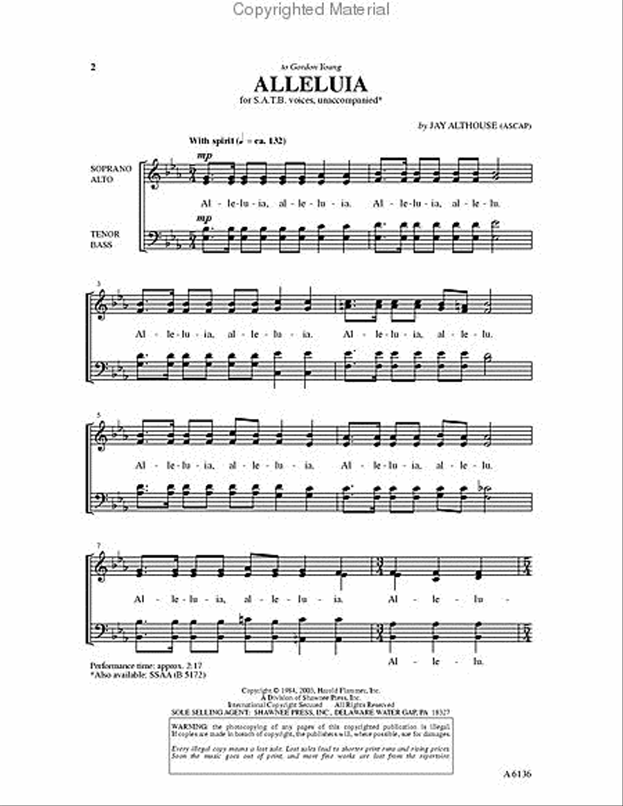 Alleluia Alleluia 4-Part scores gallery preview page 2