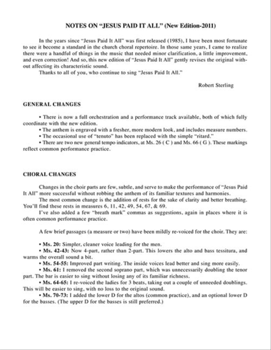 Jesus Paid It All Jesus Paid It All 4-Part scores gallery preview page 2