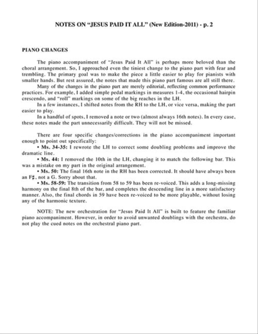 Jesus Paid It All Jesus Paid It All 4-Part scores gallery preview page 3