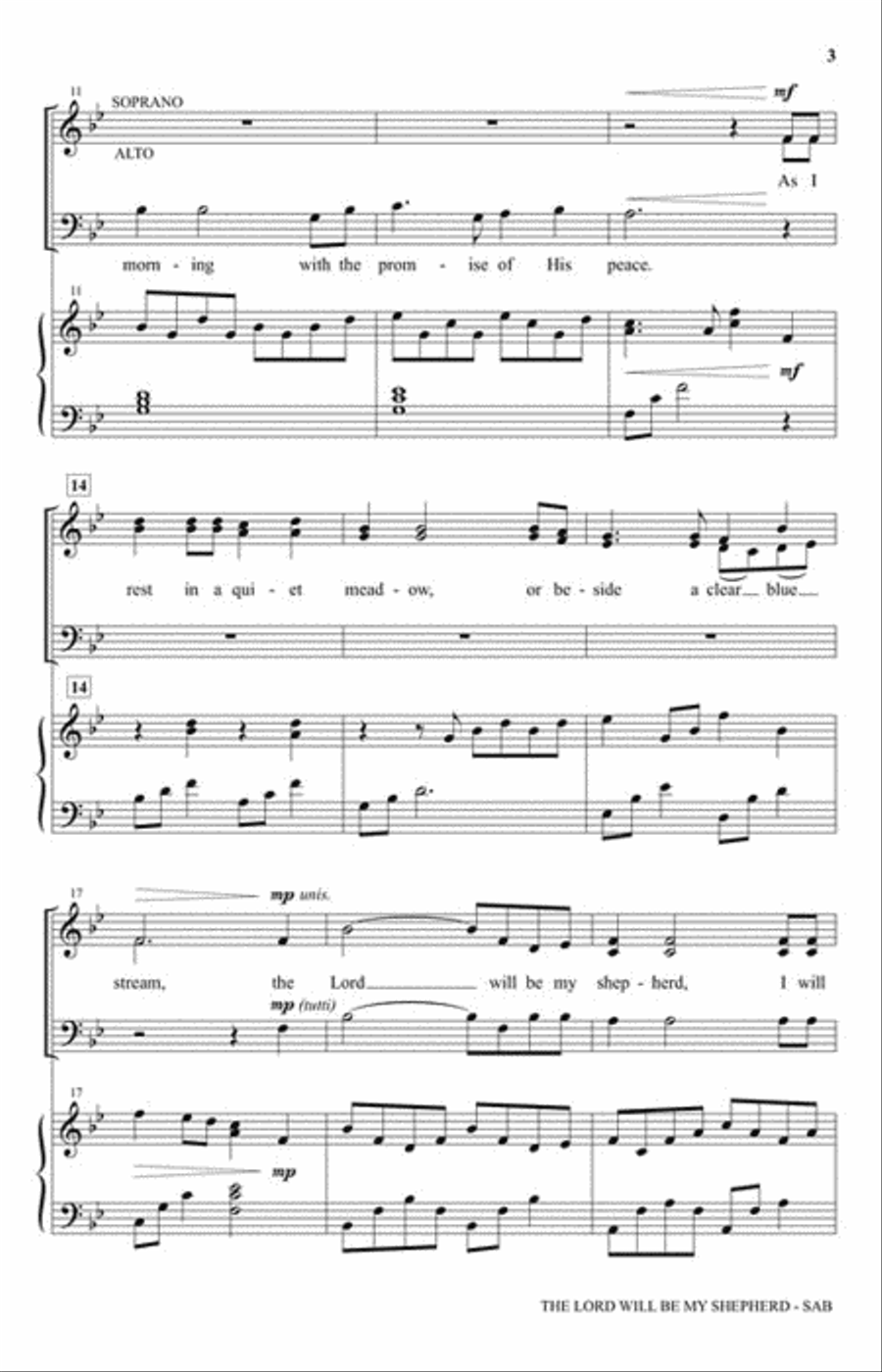 The Lord Will Be My Shepherd 4-Part scores gallery preview page 3