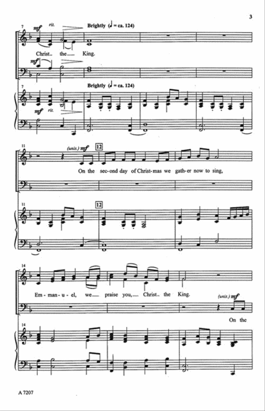 The Twelve Days of Christmas Praise 4-Part scores gallery preview page 3