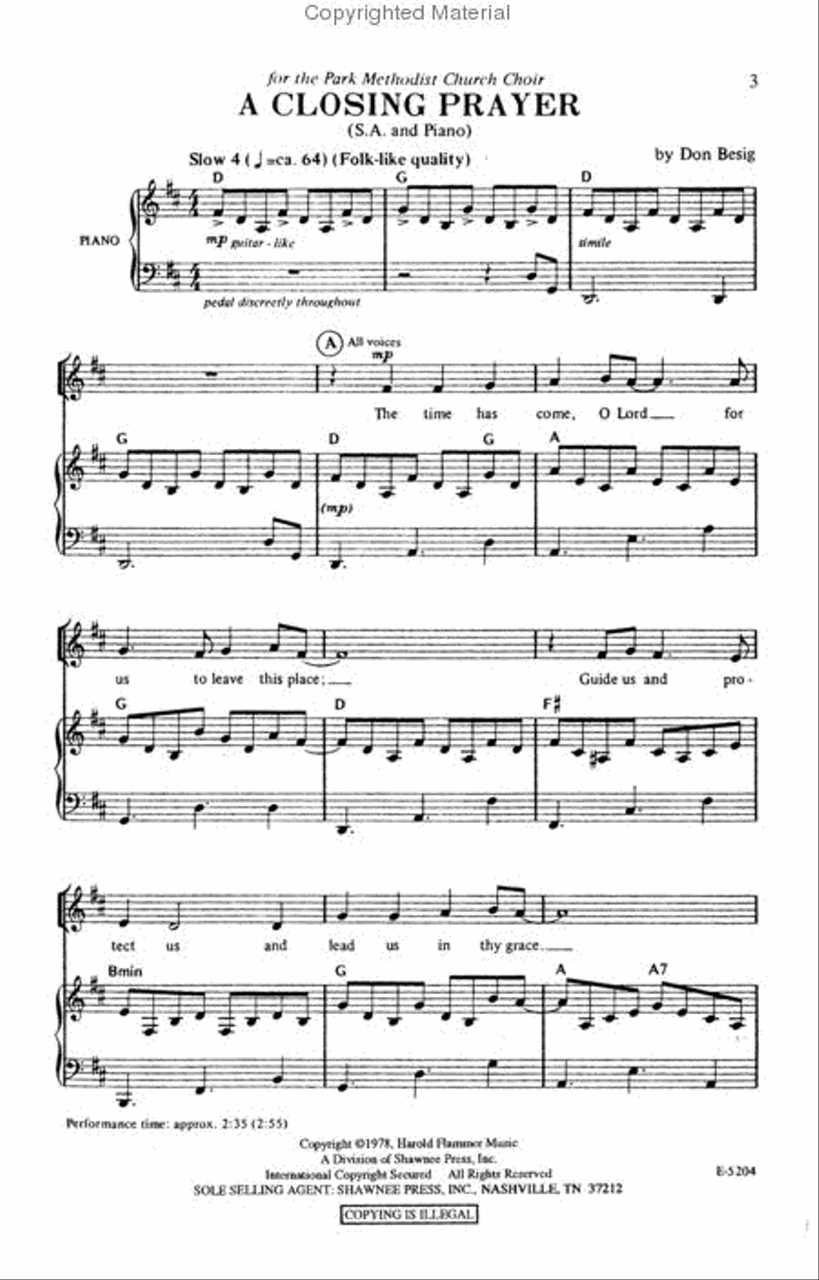 A Closing Prayer A Closing Prayer 3-Part scores gallery preview page 2