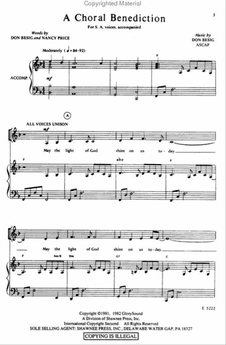 A Choral Benediction A Choral Benediction 3-Part scores gallery preview page 2