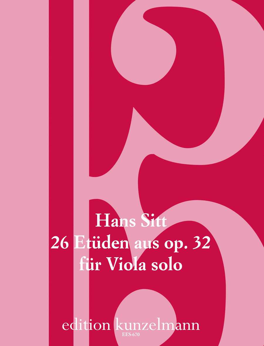 26 studies for viola by Hans Sitt Viola Solo - Sheet Music
