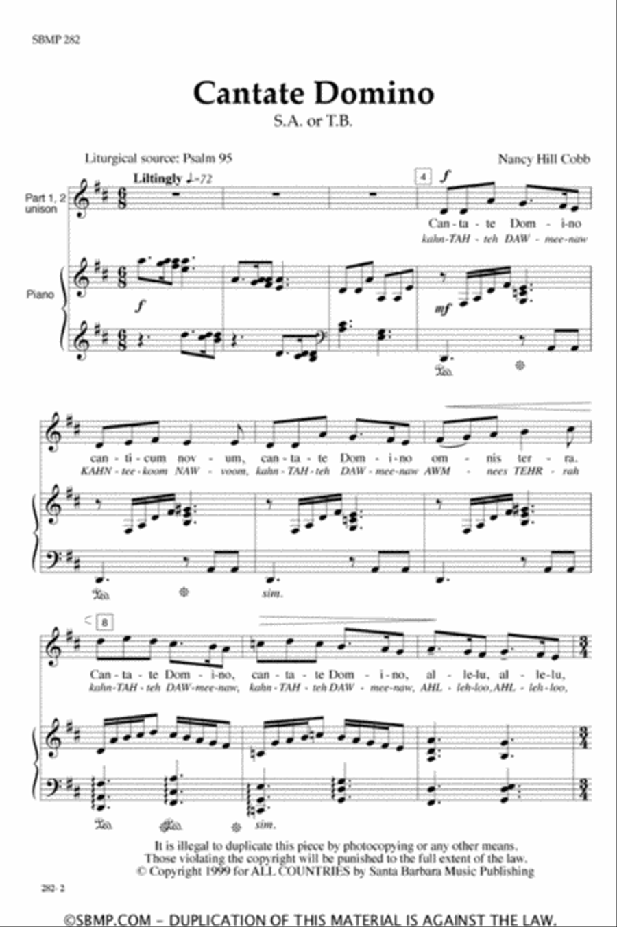 Cantate Domino - SA Octavo TB scores gallery preview page 2