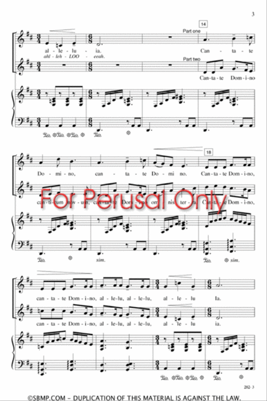 Cantate Domino - SA Octavo TB scores gallery preview page 3
