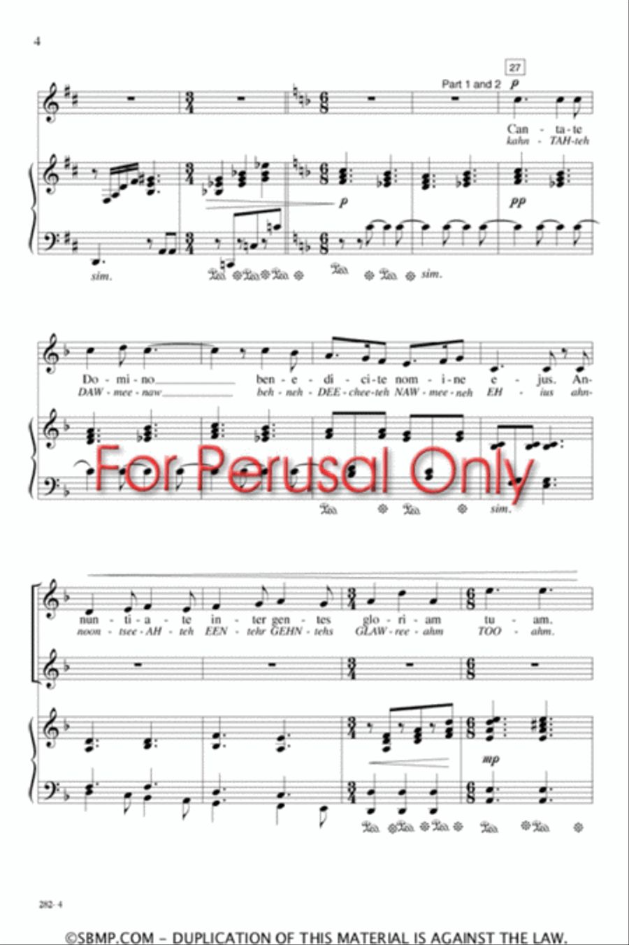 Cantate Domino - SA Octavo TB scores gallery preview page 4