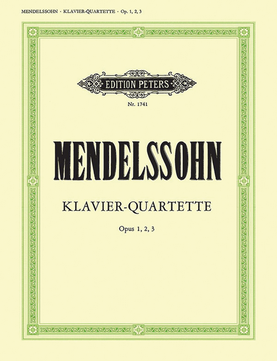 Piano Quartets Nos. 1-3 Cello scores gallery preview page 1