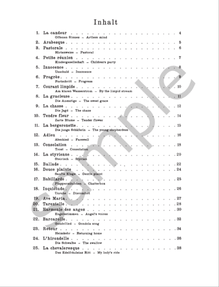 25 Études faciles et progressives (Easy Studies) Op. 100 for Piano Piano Method scores gallery preview page 3
