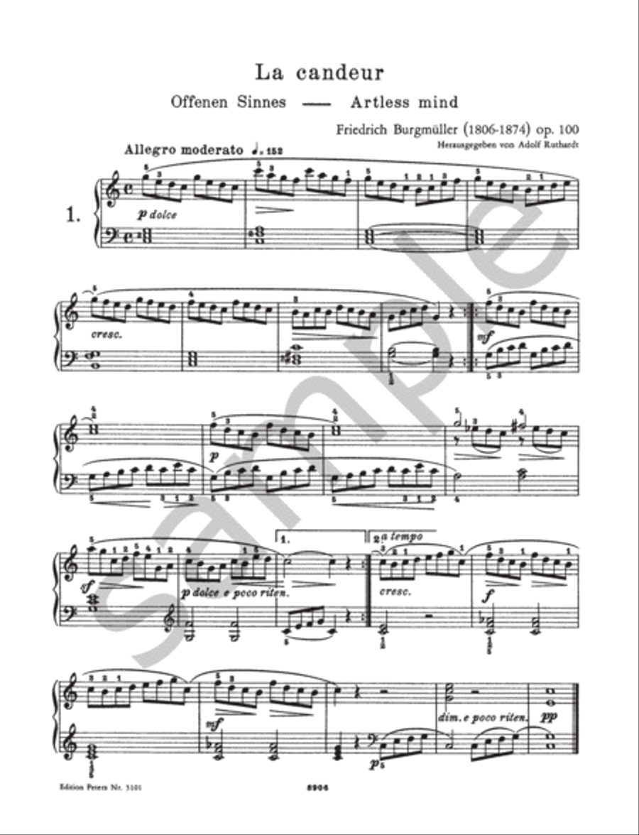 25 Études faciles et progressives (Easy Studies) Op. 100 for Piano Piano Method scores gallery preview page 4