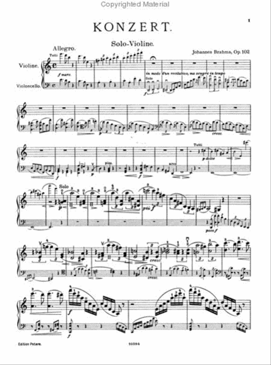 Double Concerto in A minor Op. 102 (Edition for Violin, Cello and Piano) Violin scores gallery preview page 4