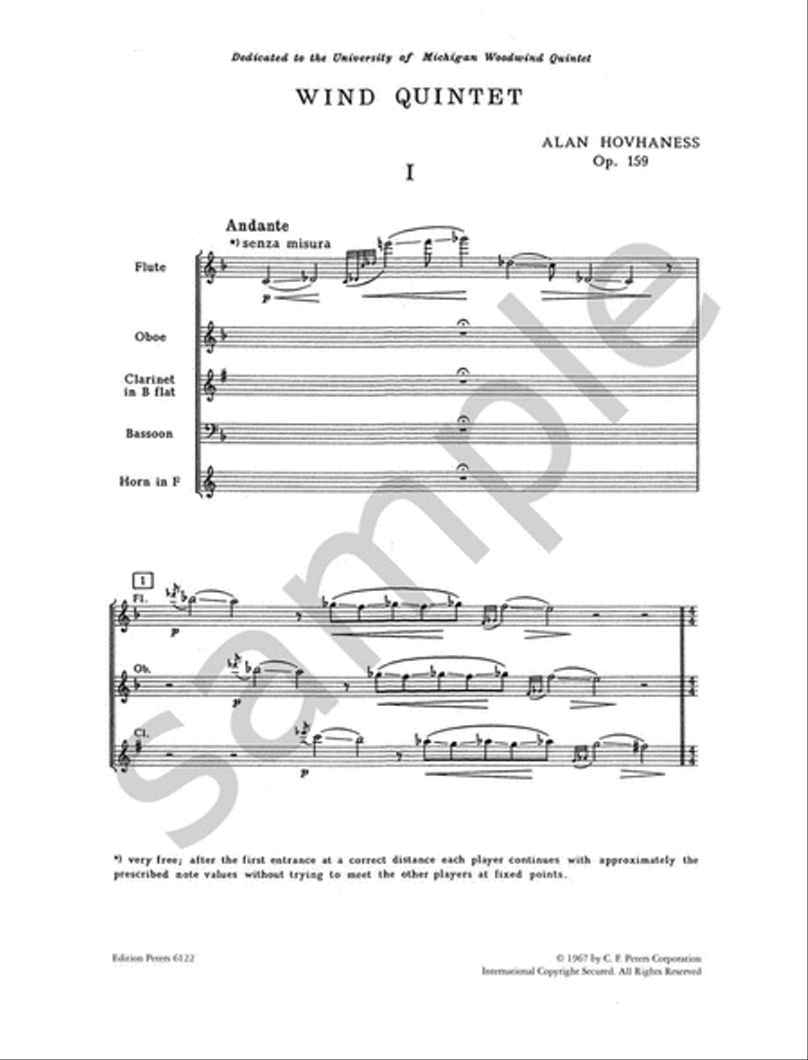 Wind Quintet Op. 159 for Flute, Oboe, Clarinet, Bassoon and Horn Woodwind Quintet scores gallery preview page 2